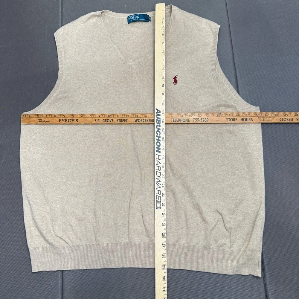 Polo Ralph Lauren Sweater‎ Vest Tan Neutral Teacher Business Casual Men’s 2XB